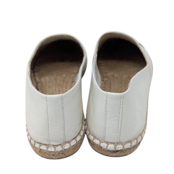 Tory Burch Colorblock Leather Espadrilles White Black Cap Toe Flats Size 10 - Picture 5 of 9